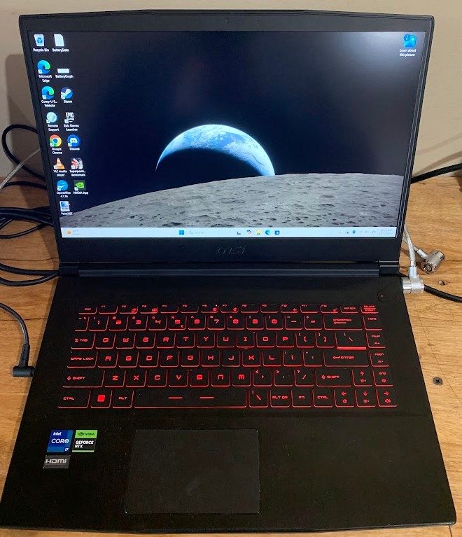MSI thin gaming laptop i7-12th Gen